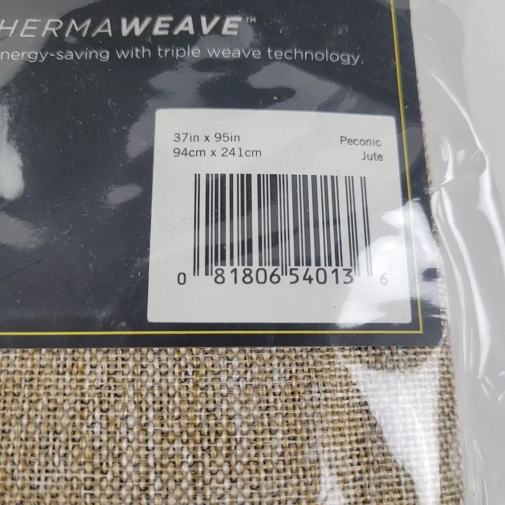 NEW Eclipse Peconic jute blackout Grommet curtains ''Peconic Jute' 37x95 #CT14